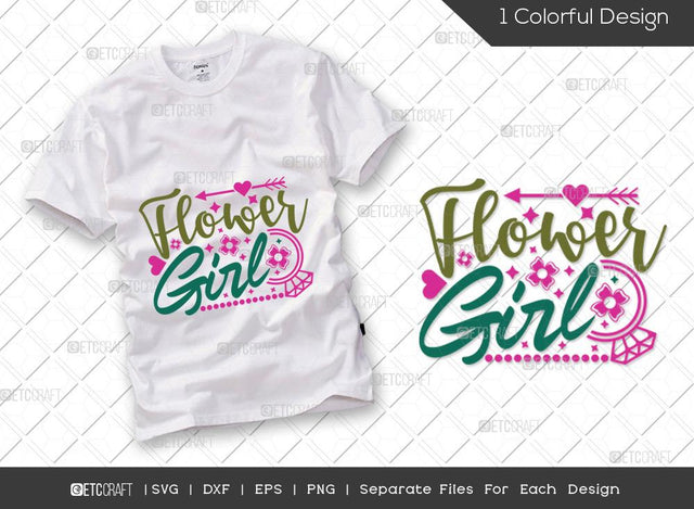 Flower Girl SVG Cut File | Marriage Svg | Bride Svg | Groom Svg | Engagement Svg | Wedding Svg | Dxf | Eps | Png | T-shirt Design SVG ETC Craft 