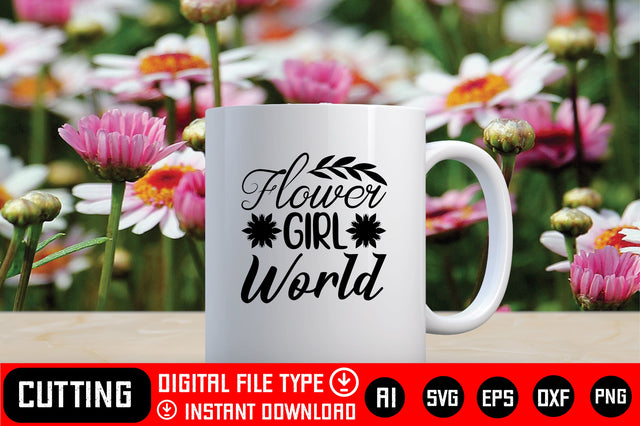 Flower Girl World SVG CraftlabSvg29 