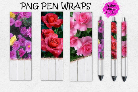 Flower glitter pen wrap template, Wood and floral ink joy wrap download, Elegant epoxy pen wrap digital design,White wood pen wraps pack,PNG Sublimation ArtStudio 
