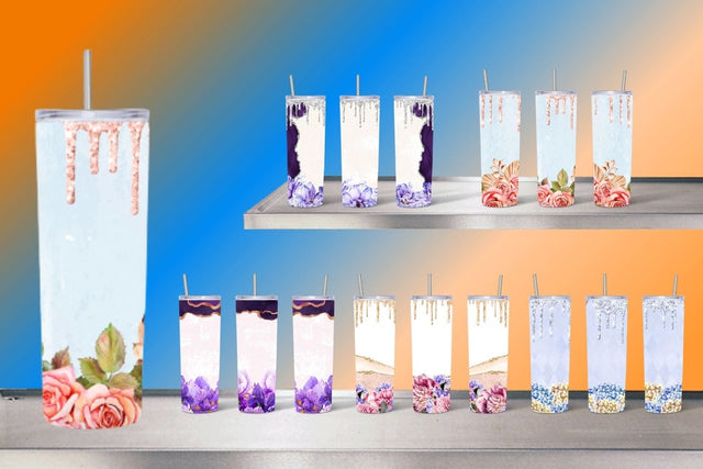 Flower Glitter Tumbler Sublimation Sublimation SvgOcean 