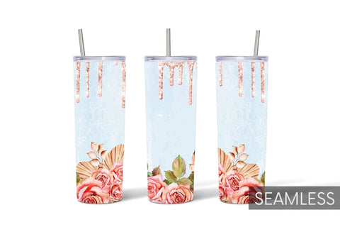 Flower Glitter Tumbler Sublimation Sublimation SvgOcean 