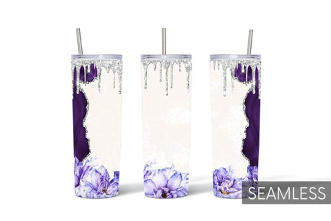 Flower Glitter Tumbler Sublimation Sublimation SvgOcean 