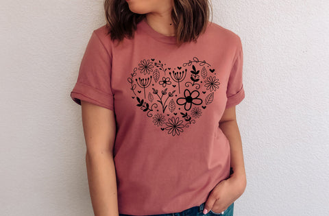 Flower heart SVG design, Heart SVG for Cricut, Heart wreath SVG, Cut file SVG MD mominul islam 