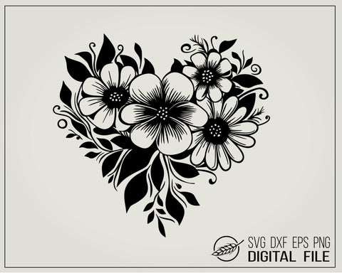 Flower heart SVG file SVG Boertiek 