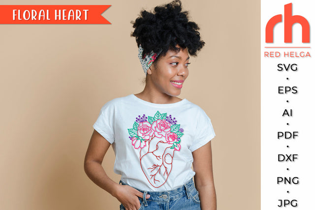 Flower Heart SVG - Floral Anatomy Cut File SVG RedHelgaArt 