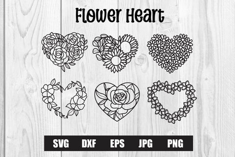 Flower Heart SVG Valentine day floral SVG dadan_pm 