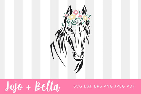 Flower Horse SVG, Floral Horse svg, Horse svg, Rustic svg, Farmhouse svg, summer svg, Animal Silhouette, flower SVG, shirt svg, Cut File SVG Jojo&Bella 