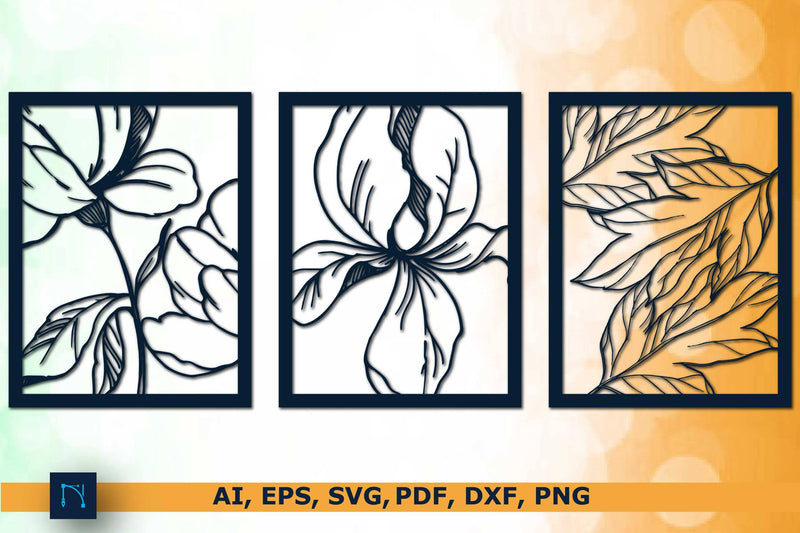 Flower in Frame Wall Decor bundle SVG SVG MD JOYNAL ABDIN 