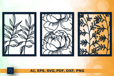 Flower in Frame Wall Decor bundle SVG SVG MD JOYNAL ABDIN 
