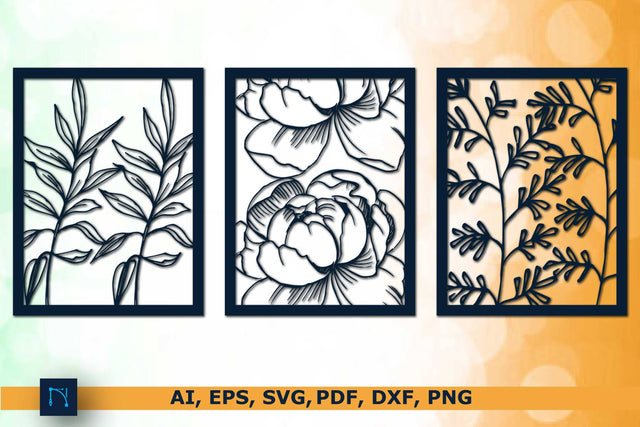 Flower in Frame Wall Decor bundle SVG SVG MD JOYNAL ABDIN 