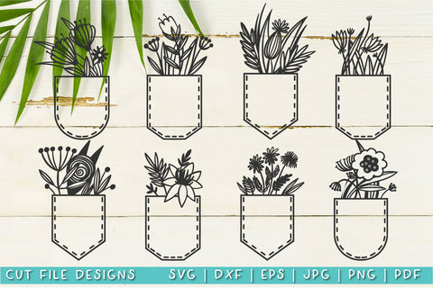 Flower in pocket SVG bundle | Bouquet flowers SVG SVG TatiStudio 