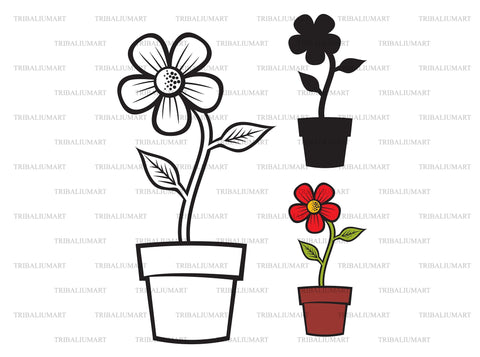 Flower in pot SVG TribaliumArtSF 