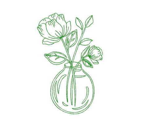 Flower in vase Machine Embroidery Design 4 Embroidery/Applique DESIGNS Angie 