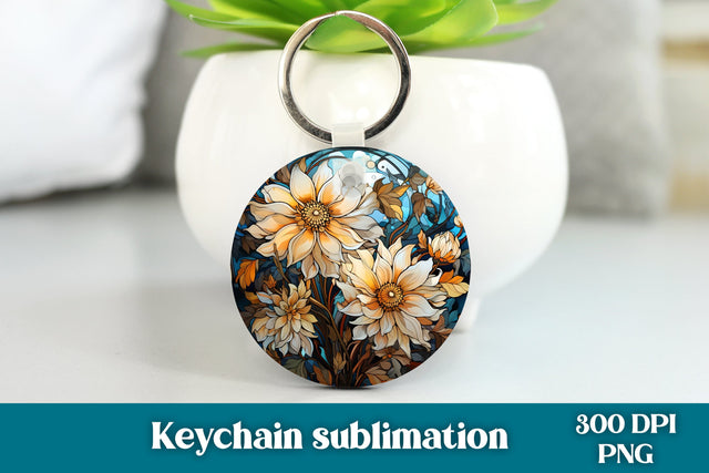 Flower keychain design | Stained glass keychain sublimation Sublimation Svetana Studio 