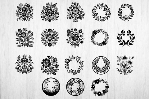 Flower Keychain SVG Bundle. Wildflower Botanical SVG. SVG Samaha Design 