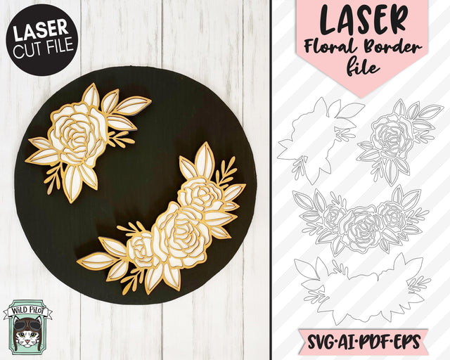 Flower LASER Cut file SVG, Floral LASER File, Laser svg files, Layered Flower Laser Cut file svg, Flower cut file, Floral svg file SVG Wild Pilot 