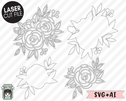 Flower LASER Cut file SVG, Floral LASER File, Laser svg files, Layered Flower Laser Cut file svg, Flower cut file, Floral svg file SVG Wild Pilot 