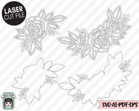 Flower LASER Cut file SVG, Floral LASER File, Laser svg files, Layered Flower Laser Cut file svg, Flower cut file, Floral svg file SVG Wild Pilot 
