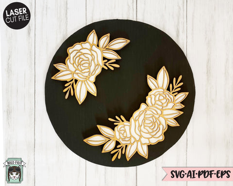 Flower LASER Cut file SVG, Floral LASER File, Laser svg files, Layered Flower Laser Cut file svg, Flower cut file, Floral svg file SVG Wild Pilot 