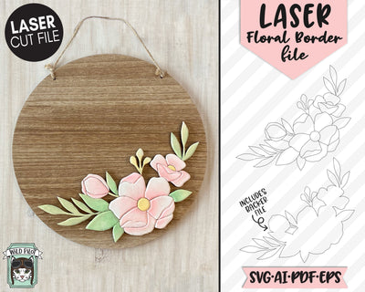 Flower LASER Cut file SVG, Floral LASER File, Single Line Flower Laser Cut file svg, Flower cut file, Floral svg file, Single Line Laser cut file SVG Wild Pilot 