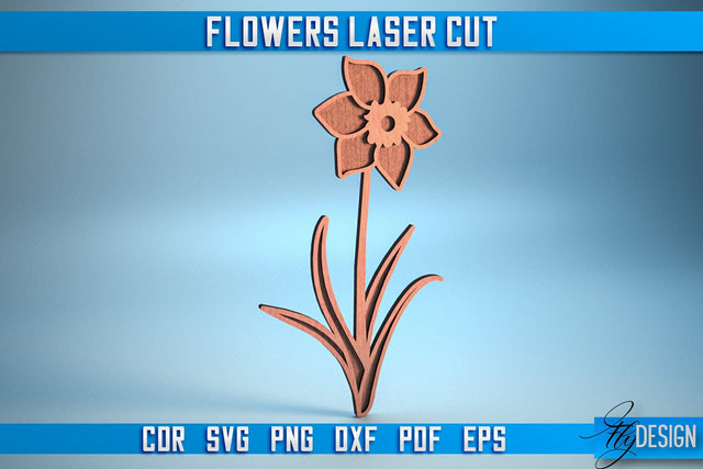 Flower Laser Cut SVG | Laser Flower SVG Design | CNC Files SVG Fly Design 