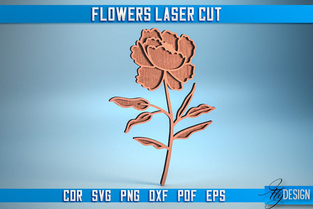 Flower Laser Cut SVG | Laser Flower SVG Design | CNC Files SVG Fly Design 