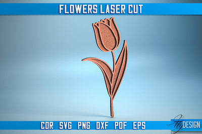 Flower Laser Cut SVG | Laser Flower SVG Design | CNC Files SVG Fly Design 