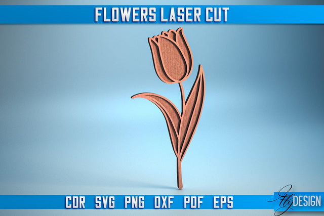 Flower Laser Cut SVG | Laser Flower SVG Design | CNC Files SVG Fly Design 