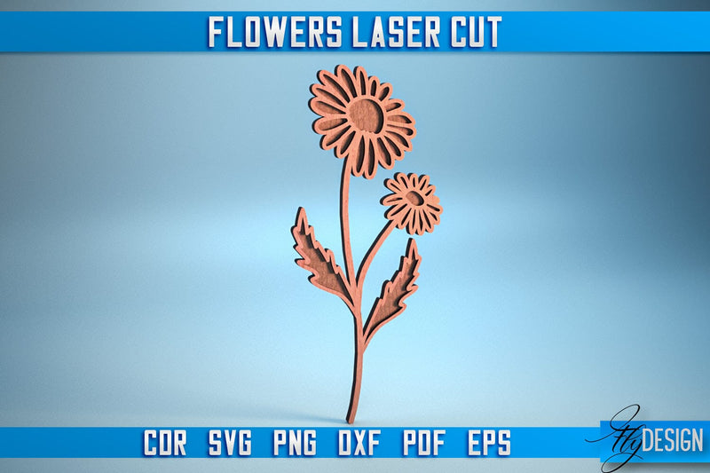 Flower Laser Cut SVG | Laser Flower SVG Design | CNC Files SVG Fly Design 