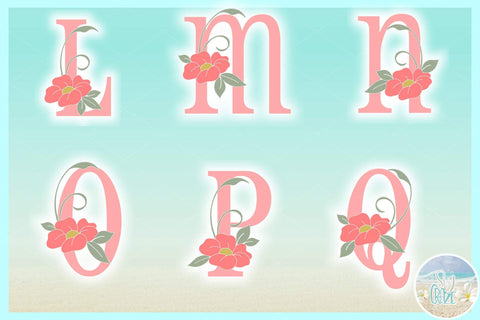 Flower Leaves Letter Full Alphabet Bundle SVG SVG Harbor Grace Designs 