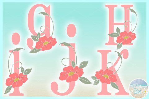 Flower Leaves Letter Full Alphabet Bundle SVG SVG Harbor Grace Designs 