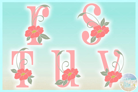 Flower Leaves Letter Full Alphabet Bundle SVG SVG Harbor Grace Designs 