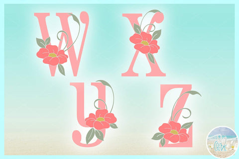 Flower Leaves Letter Full Alphabet Bundle SVG SVG Harbor Grace Designs 