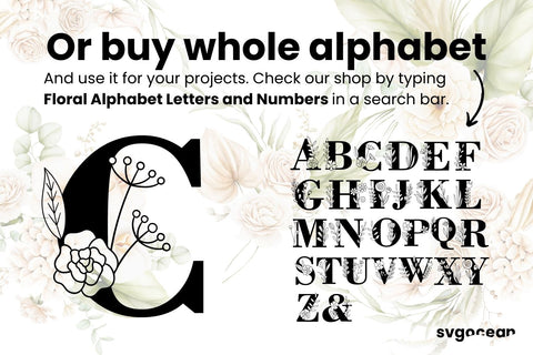 Flower Letter C SVG SVG SvgOcean 