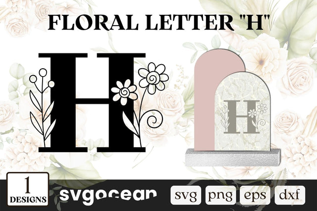 Flower Letter H SVG SVG SvgOcean 