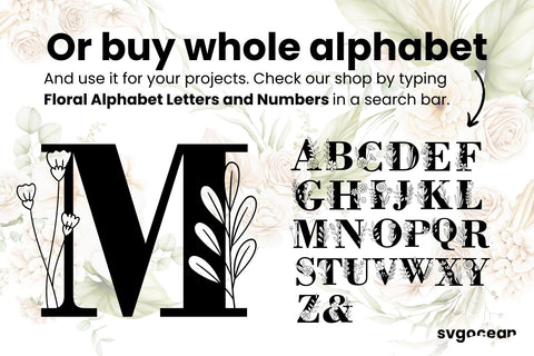 Flower Letter M SVG SVG SvgOcean 