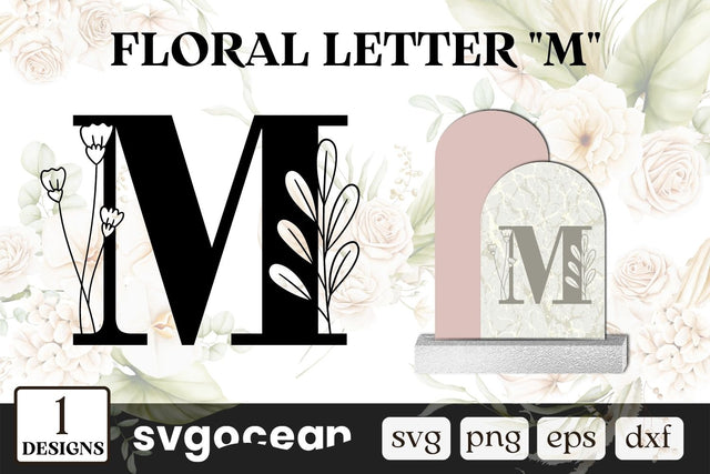 Flower Letter M SVG SVG SvgOcean 