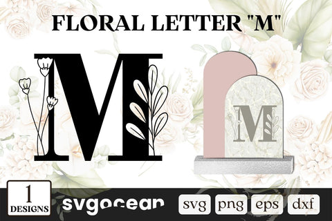 Flower Letter M SVG SVG SvgOcean 