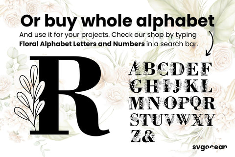 Flower Letter R SVG SVG SvgOcean 