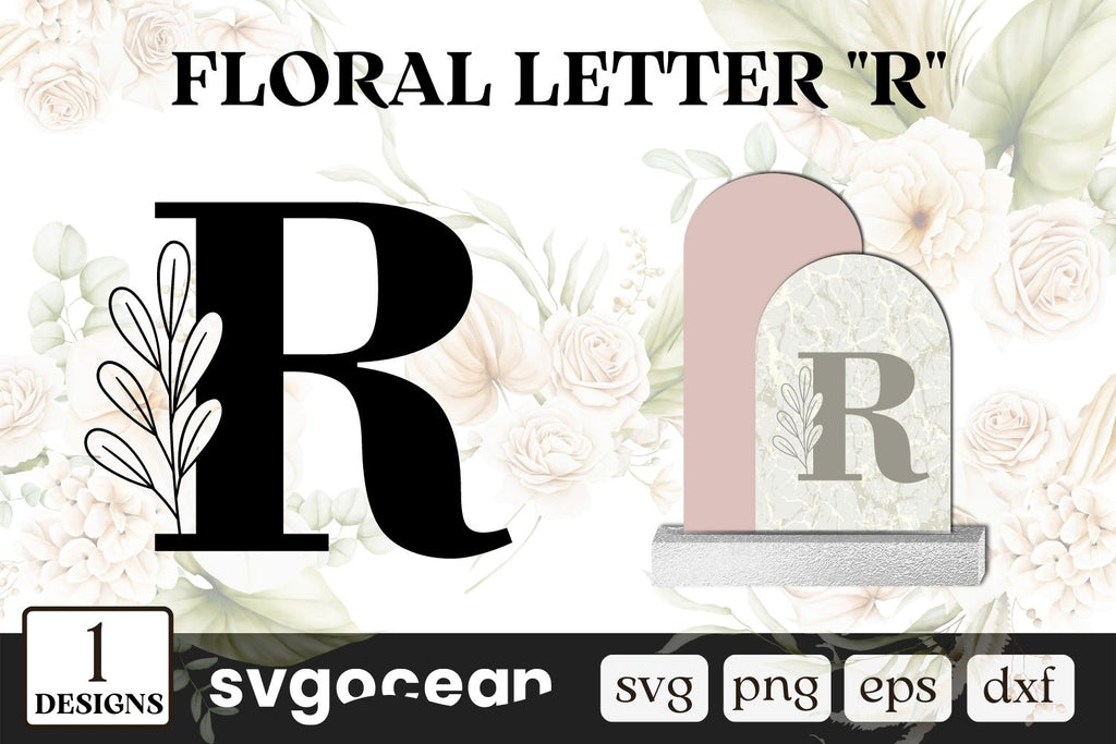 Flower Letter R SVG - So Fontsy