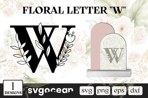 Flower Letter W SVG SVG SvgOcean 