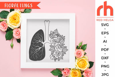 Flower Lungs SVG - Floral Anatomy Cut File SVG RedHelgaArt 