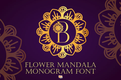 Flower Mandala Monogram Font Font Dm Letter Studio 