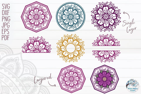 Flower Mandala SVG Bundle SVG Wispy Willow Designs 