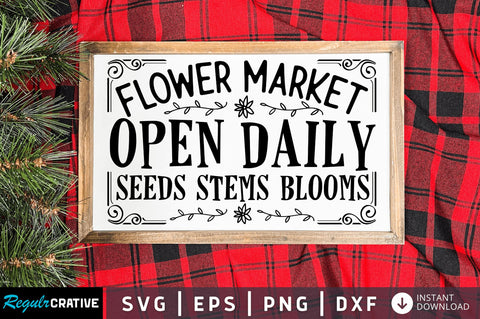 Flower market open daily SVG Design SVG Regulrcrative 
