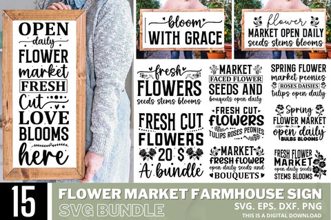 Flower Market Sign Svg Bundle SVG Regulrcrative 