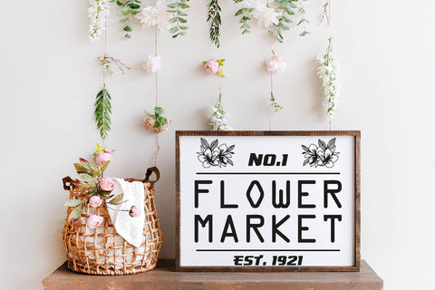 Flower Market SVG Bundle, Market fresh flowers wood sign SVG Paper Switch 