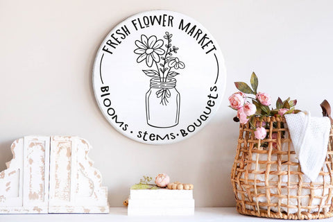 Flower Market SVG Bundle, Market fresh flowers wood sign SVG Paper Switch 