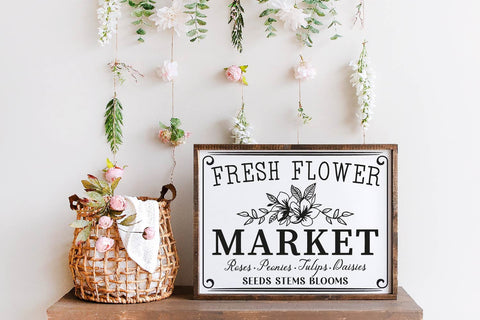 Flower Market SVG Bundle, Market fresh flowers wood sign SVG Paper Switch 