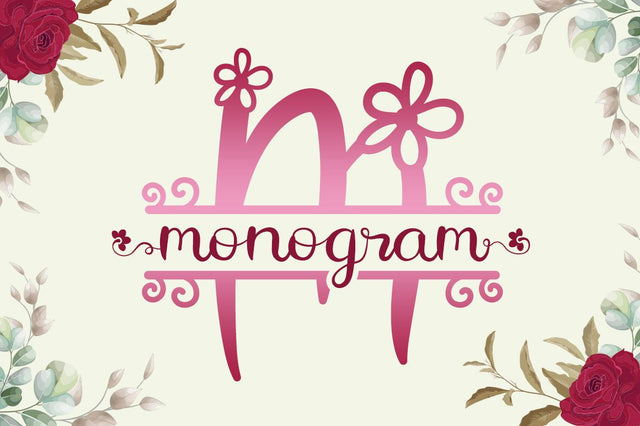 Flower Monogram Calligraphy Font Illushvara Design 